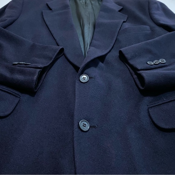 Vintage Navy Cashmere Sport Coat Blazer Jacket M-L - Picture 4 of 13